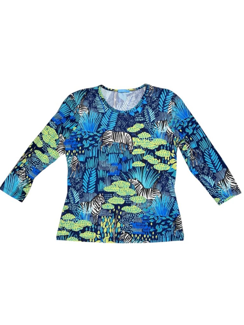 J. McLaughlin Safari Zebra Catalina Shirt Medium Tropical Resortwear Travel